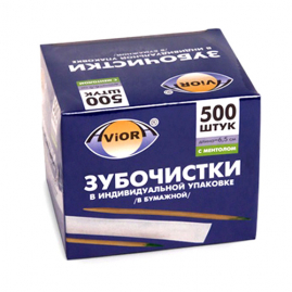 Зубочистки бамбуковые с ментолом 500шт в картонной коробке 401-487 ХГ231