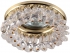 Точечный светильник Эра DK16 круглый с мелкими хрусталиками золото, прозрачный