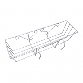 Подставка подвесная под балконный ящик, металлическая, белая 51x20x18см 36344