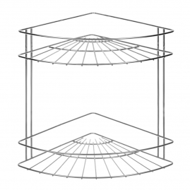 Полка угловая двухъярусная RemoColor хром 67-0-651