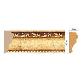 Молдинг полиуретановый Decomaster античное золото 60x22x2400мм 161-552/18