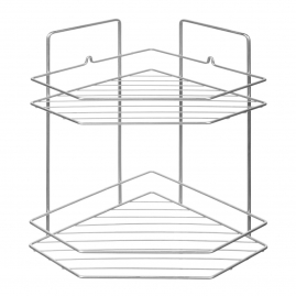 Полка угловая двухъярусная трапеция RemoColor хром 67-0-654