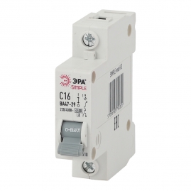 Выключатель автоматический ЭРА SIMPLE ВА47-29 1 полюс 16А тип C 4,5кА SIMPLE-mod-03 12-180-3600