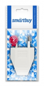 Вилка Smartbuy плоская белая 2,5А 250В IP20 SBE-2.5-P06-w