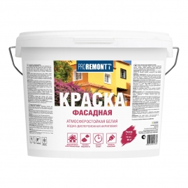 Краска фасадная Proremontt, белая 14кг