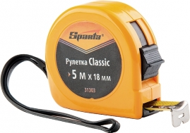 Рулетка Classic 10м 25мм, пластиковый корпус Sparta 31305