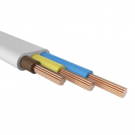 Провод ПУГСПбм 3x2,5мм, белый, 5м
