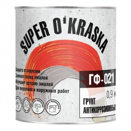 Грунт Super Okraska ГФ-021, красно-коричневый 0,9кг