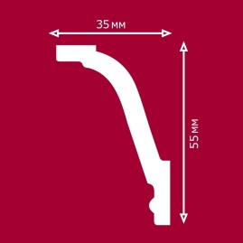 Плинтус полистироловый экструдированный Плинтекс НП 35х55х2000мм SC IC 35/55 Коннелюр