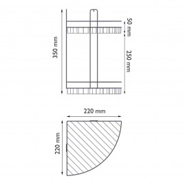 Полка угловая двухъярусная Fora Masto FOR-DIM152W