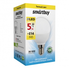 Лампа светодиодная Smartbuy шар LED P45 5Вт 3000К E14 SBL-P45-05-30K