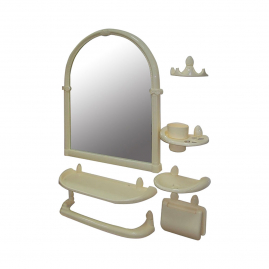 Набор для ванны зеркальный Олимпия слоновая кость 534631