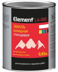 Эмаль алкидная Element LА-060 черная глянцевая 0,85л