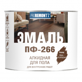 Эмаль для пола ПФ-266 желто-коричневая Proremontt 1,9кг