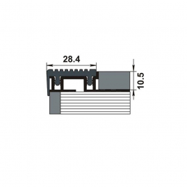 Порог алюминиевый угловой серый Д09 28x10x2500мм ТП10010465