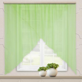 Комплект штор для кухни Витерра Марианна 300x160см однотонный зеленый 105149