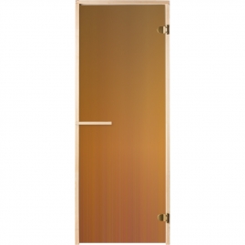 Дверь банная стеклянная Банные штучки 03119 6 мм 1,9x0,7м, 2 петли, бронза
