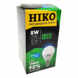 Лампа светодиодная HIKO шар 8Вт E14 4000K HK4514-48