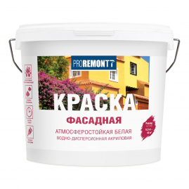 Краска фасадная ВД акриловая белая PROREMONTT 6,5кг