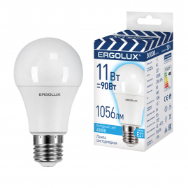 Лампа светодиодная Ergolux LED-A60-11W-E27-4K 11Вт Е27 4500К 220-240В 14459