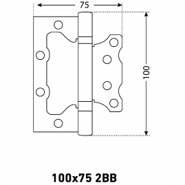 Петля универсальная накладная Аллюр 2BB MBN 100х75x2,5мм графит 2шт