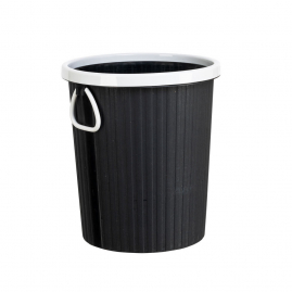 Ведро для мусора Swensa 10л круглое, с ручками, черно-серое HDB-036-10