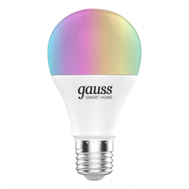 Лампа светодиодная Gauss Smart Home RGBВт груша E27 A60 8.5 Вт 2700-6500K 1-10-100 1170112