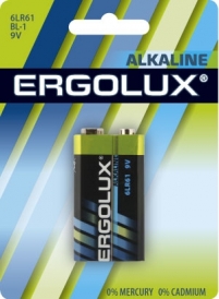 Батарейка Ergolux 6LR61 Alkaline BL-1 9В