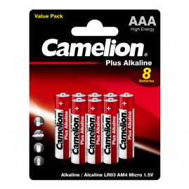 Батарейка Camelion LR03 Plus Alkaline BL-8 LR03-BP8,1,5В блистер 8шт 14134