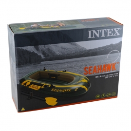 Лодка Intex надувная Seahawk двухместная с веслом+ручной насос 236х114х41см 68347