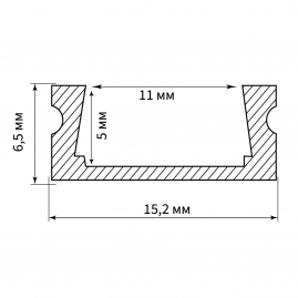 Профиль для LED ленты Feron CAB262 16х6мм накладной 2 заглушками, 4 крепежами, белый, 2м 10374