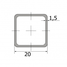 Труба профильная стальная 20x20x1,5х3000мм