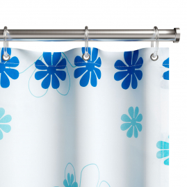 Штора для ванной комнаты Fora Цветочный дождь, голубая PH98