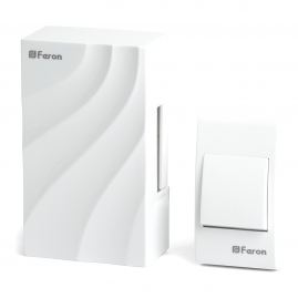 Звонок проводной Feron электромеханический с кнопкой, 230В 1 мелодия, IP20, белый, DB-102 48806