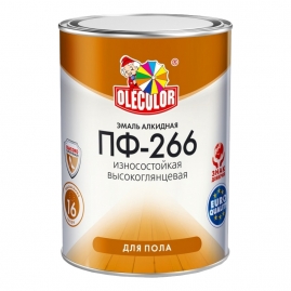 Эмаль для пола Olecolor ПФ-266 красно-коричневая 0,9кг