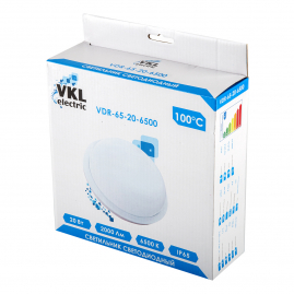 Светильник светодиодный VKL electric круг IP65 20Вт 6500К VDR-65-20-6500 1200906