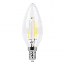 Лампа светодиодная филаментная Feron свеча 5Вт E14 2700K, LB-58 25572