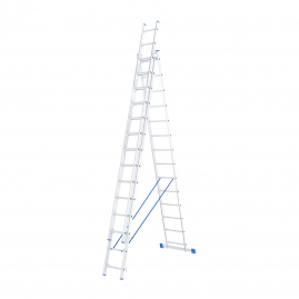 Лестница алюминиевая 3 секции 14 ступеней Сибртех 97824