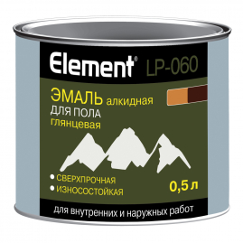 Эмаль для пола Element LP-060 алкидная золотисто-коричневая 0,5л