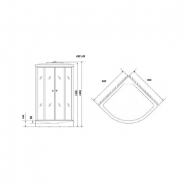 Душевая кабина Niagara NG-4301-08 90х90см низкий поддон, матовое стекло