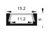 Профиль для светодиодной ленты накладной анодированный 2м PAL 1506