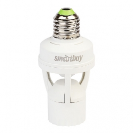 Датчик движения Smartbuy для цоколя Е27 инфракрасный 1200Вт до 12м IP44 от 5сек до 7мин sbl-ms-010