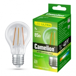 Лампа светодиодная Camelion филаментная груша 9Вт Е27 220В 830 LED9-A60-FL830-E27 13226