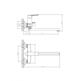 Смеситель для ванны с длинным изливом TOKITO Kanda 1015