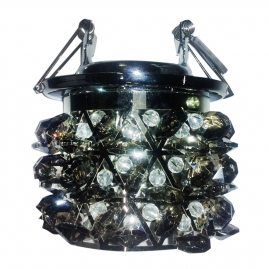 Светильник АКЦЕНТ "Crystal" 814 встраиваемый, хром дымчатый круглый с подвесками, MR16 GU5.3