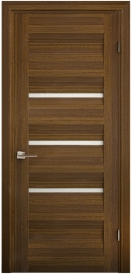 Дверное полотно экошпон Ferrata III Alleanza ПО60 дуб коричневый, стекло белое