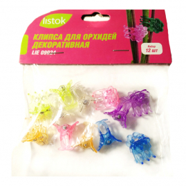 Подвязка клипсы LISTOK для орхидей Роза 12шт LIE 09024