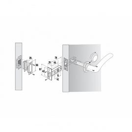 Защелка межкомнатная PALLADIUM 100 АВ