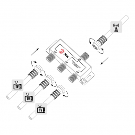 Разветвитель ТВ ЭРА  D-F-05 на 3 под F разъём в комплекте 4 F разъёма 5-1000 МГц Б0048324