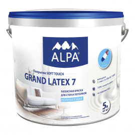 Краска для стен и потолков латексная Alpa Grand Latex 7 5л